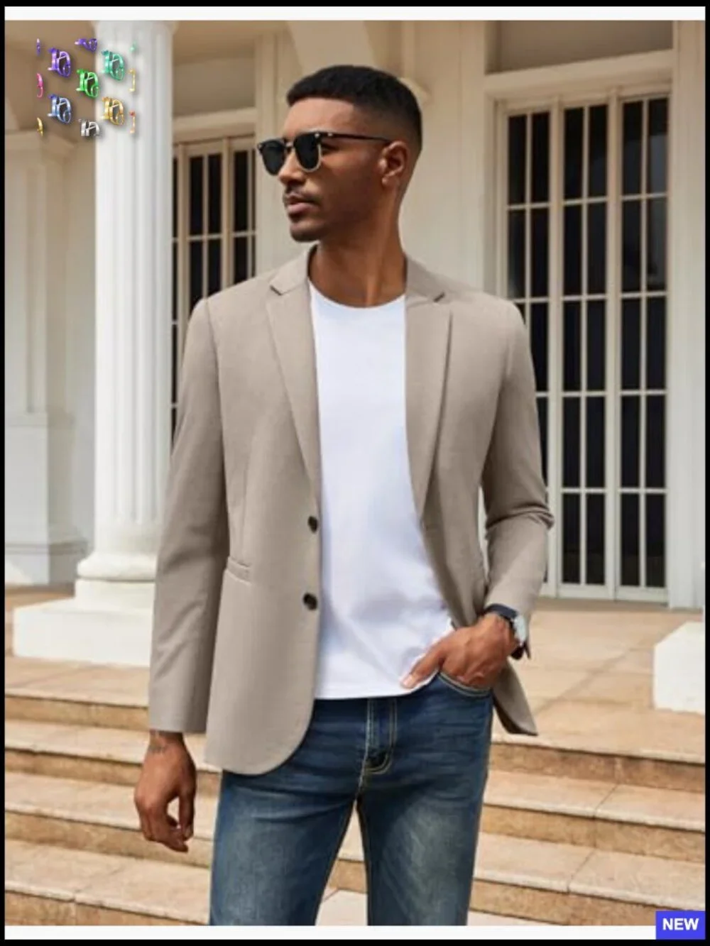 Slim Fit Knit Blazer Lightweight Casual Sport Coat Classic Modern Stretch